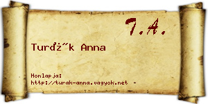 Turák Anna névjegykártya